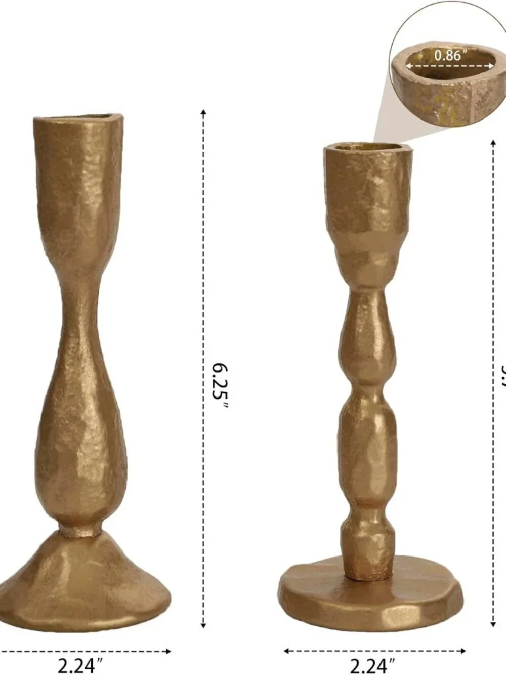 Handcrafted Antique Brass Taper Candle Holders - Set of 2 Decorative